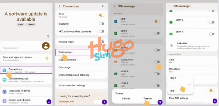Hướng dẫn cách sử dụng eSIM du lịch trên Samsung