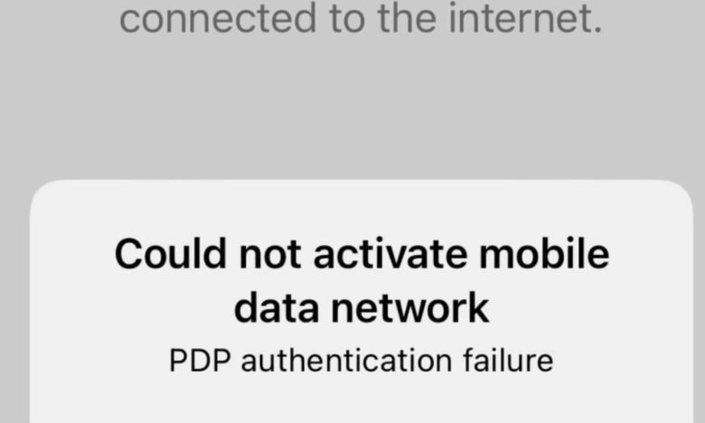 Dấu hiệu lỗi xác thực PDP trên iPhone (iOS)