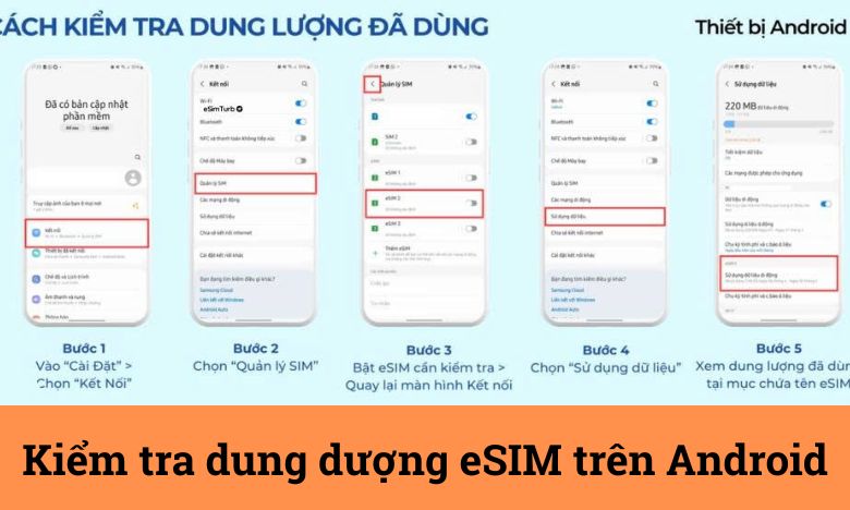 Kiểm tra dung lượng eSIM trên Android