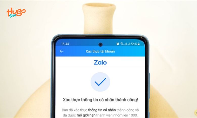 Xác thực tài khoản Zalo thành công