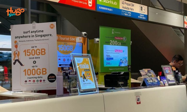 Mua sim tại quầy ở sân bay Singapore