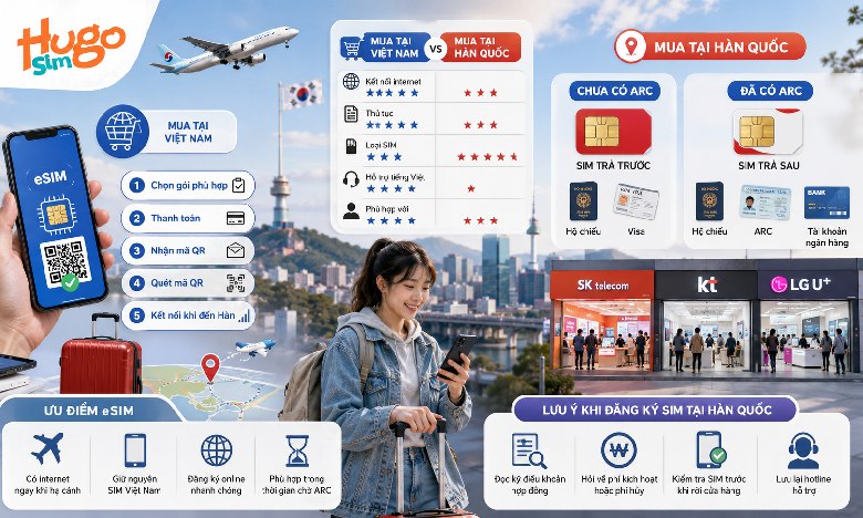 Cách mua sim Hàn quốc đi du học
